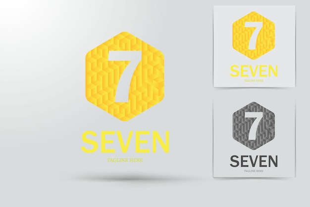 Number Seven gold color Logo