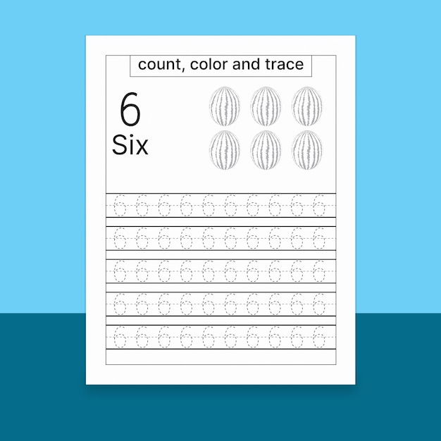 Number Tracing and Coloring Worksheet for kids