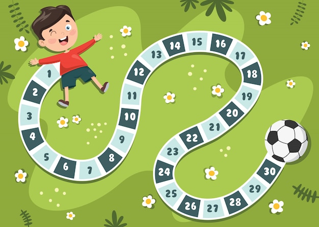 Numbers Boardgame Illustration For Children Education