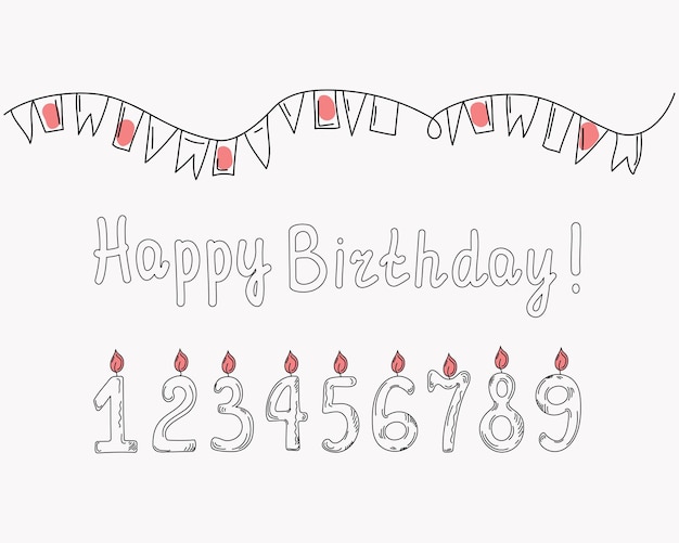 Numbers cake candles