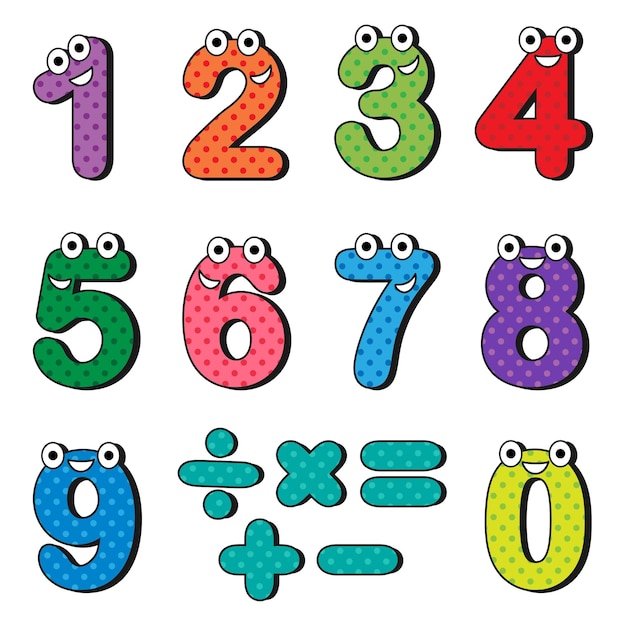 Numbers cartoon characters