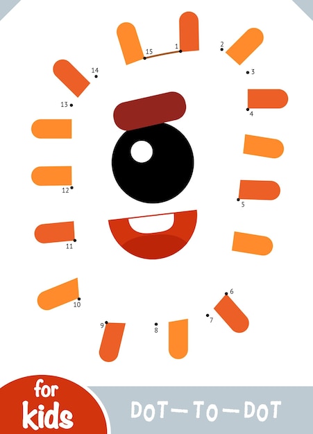 Numbers game dot to dot game for children Cute bacteria and virus character