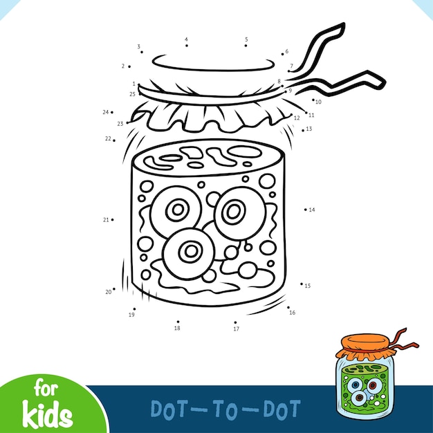 Numbers game education dot to dot game for kids Jar of Witch Potion