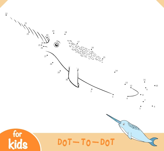 Numbers game education dot to dot game Narwhal