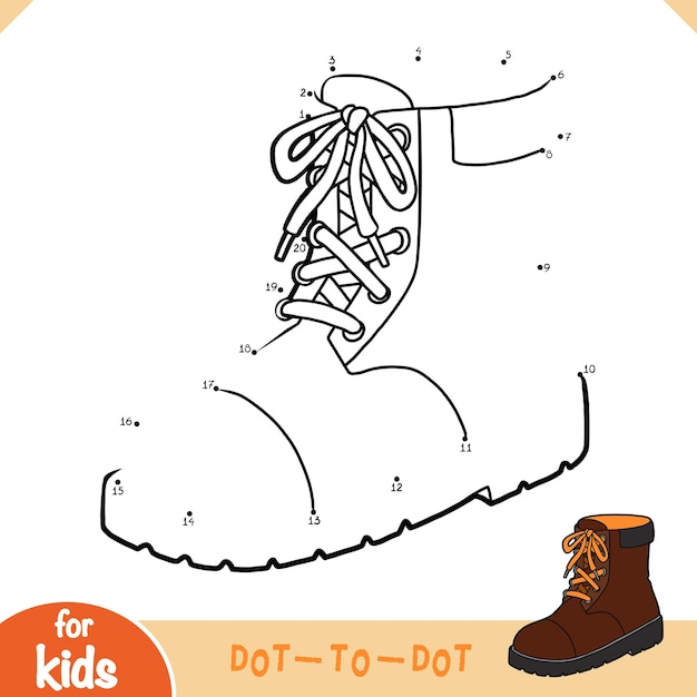 Numbers game education game for children Brown boots