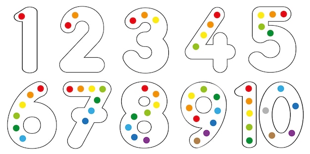 Numbers with counting dots toddler and preschool counting practice activity worksheets for kids