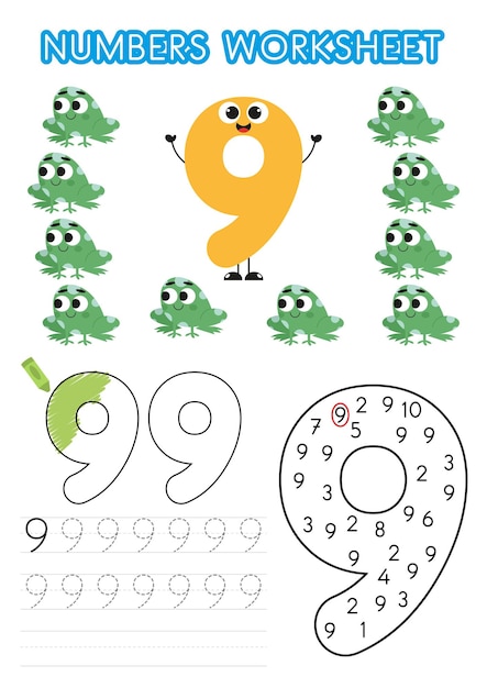 Numbers worksheet for preschoolers Numbers activity Numbers learning exercises