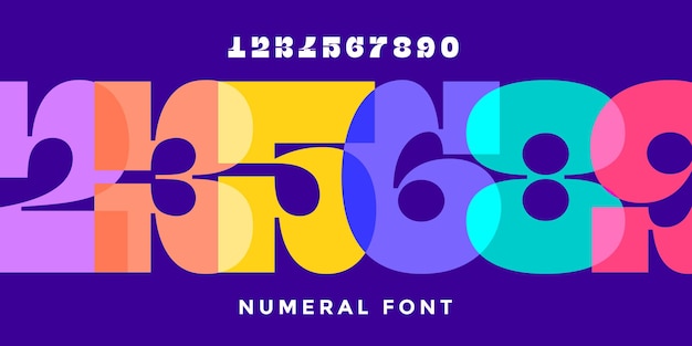 Numeral font Font of number numeral modern fat style with contemporary geometric design Trendy typographic for magazine cover poster banner Vector Illustration