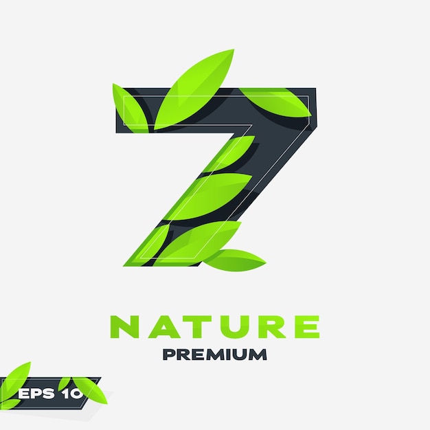 Numeric 7 Nature Leaves Logo