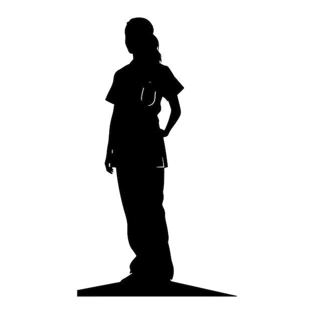 Nurse black silhouette illustration