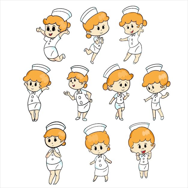 The nurse cartoon style for medical or health concept