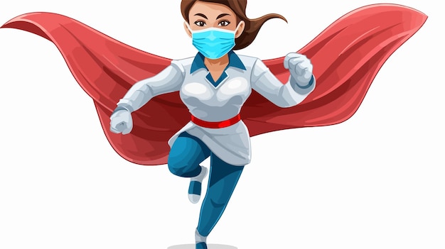 Vector nurse or doctor superhero in surgical or hospital setting