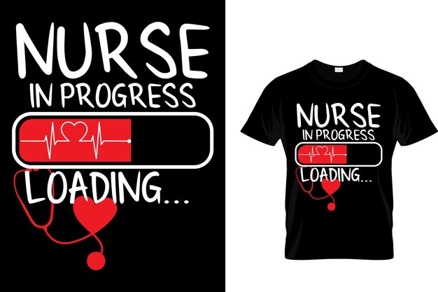 Vector nurse in progress loading... - nurse t-shirt