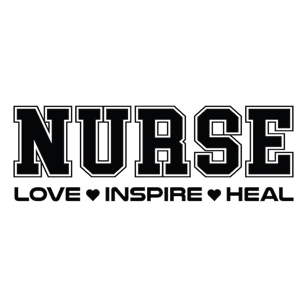 Vector nurse quotes black and white design