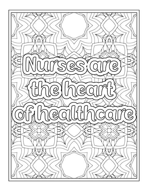 Nurse Quotes Coloring Book Page for Adult