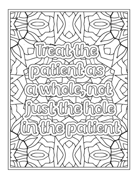 Nurse Quotes Coloring Book Page for Adult