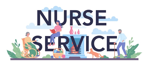 Nurse service typographic header