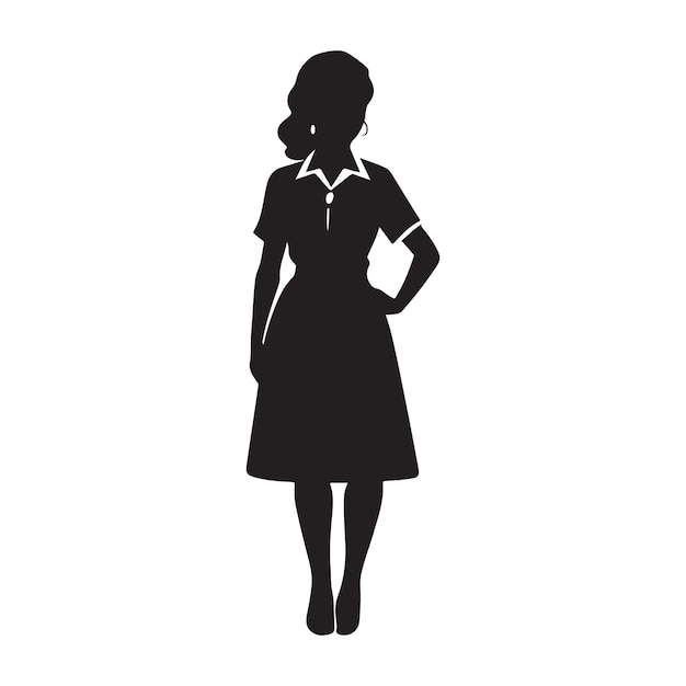 Nurse Silhouette clipart on a white background