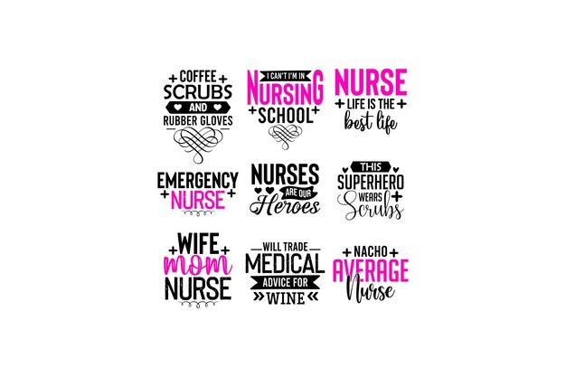 Vector nurse svg bundle