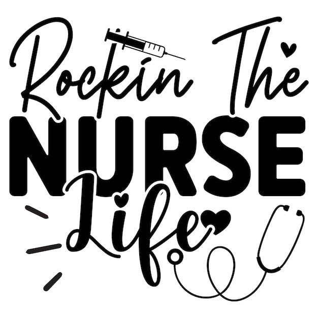 Vector nurse svg tshirt design template