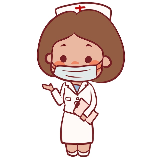 Nurse Ver No Glasses cartoon cute vector art chibi