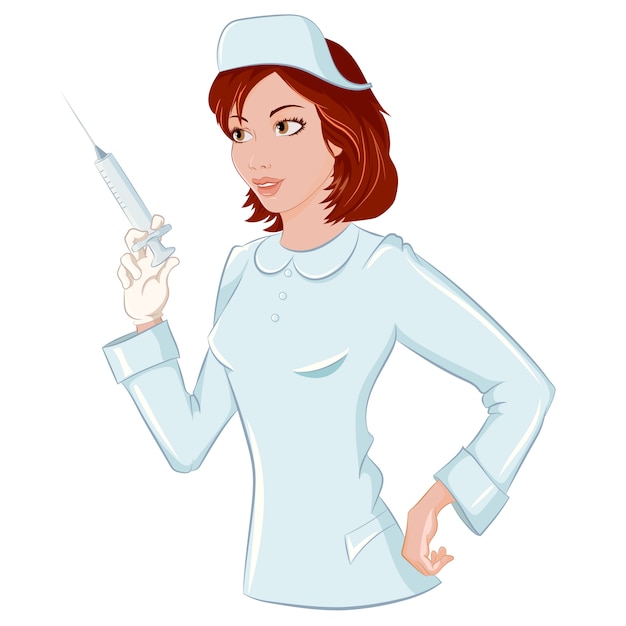 Nurse with syringe