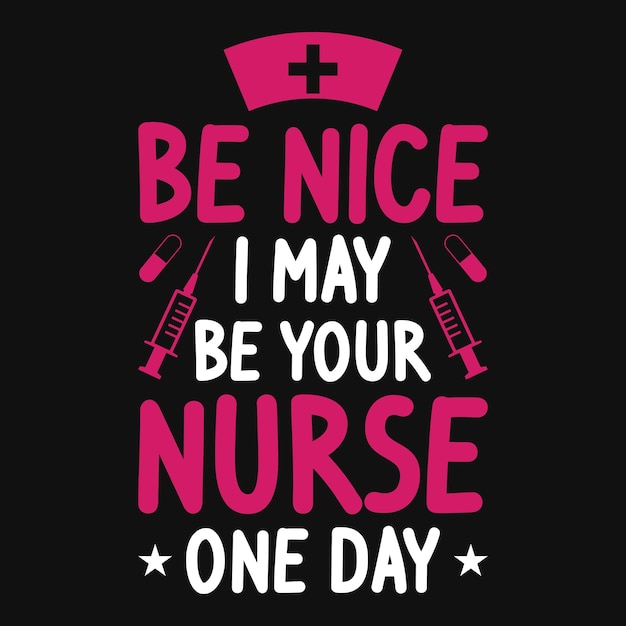 Nursing lover typography and graphic t-shirt design premium vector