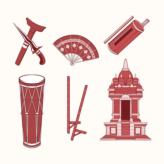 Vector nusantara culture art vector asset