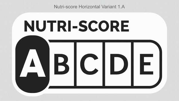 Nutriscore Grading System Food Sugar Level Beverages Mark Label Horizontal Variant 1 A Line printing