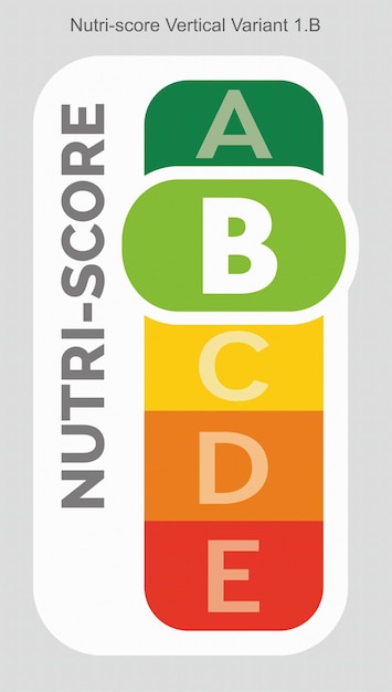 Nutriscore Grading System Food Sugar Level Beverages Mark Label Vertical Variant 2 B