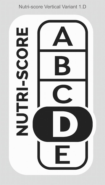 Nutriscore Grading System Food Sugar Level Beverages Mark Label Vertical Variant 2 D Line printing