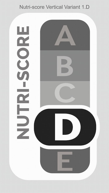 Nutriscore Grading System Food Sugar Level Beverages Mark Label Vertical Variant 2 D Monochrome