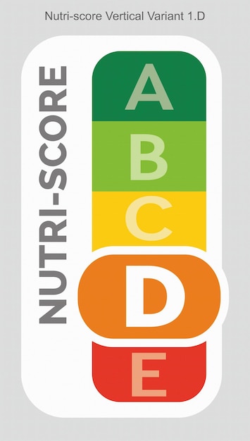 Nutriscore Grading System Food Sugar Level Beverages Mark Label Vertical Variant 2 D