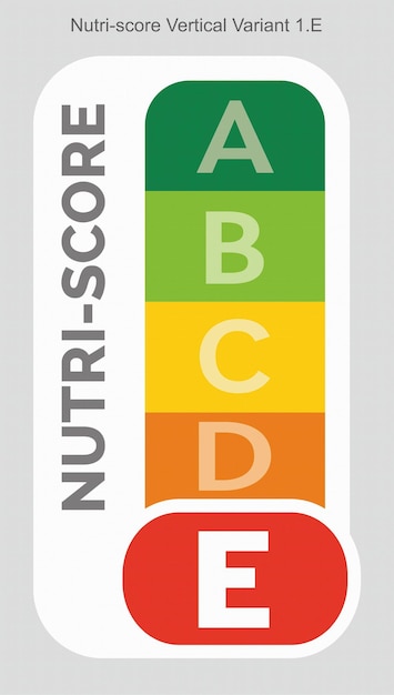 Nutriscore Grading System Food Sugar Level Beverages Mark Label Vertical Variant 2 E