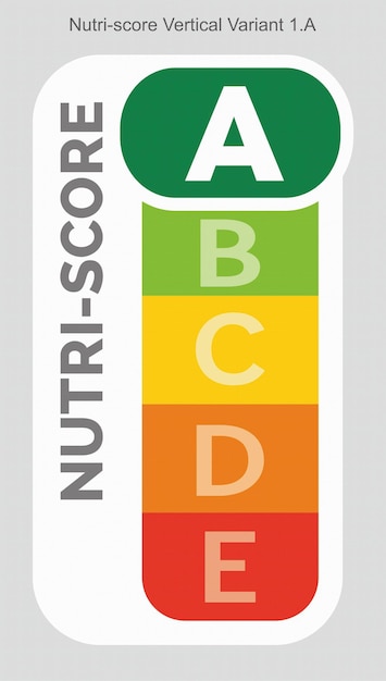 Nutriscore Grading System Food Sugar Level Beverages Mark Label Vertical Variant 2 A