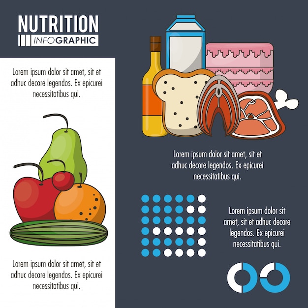 Nutrition and food gray infographic 