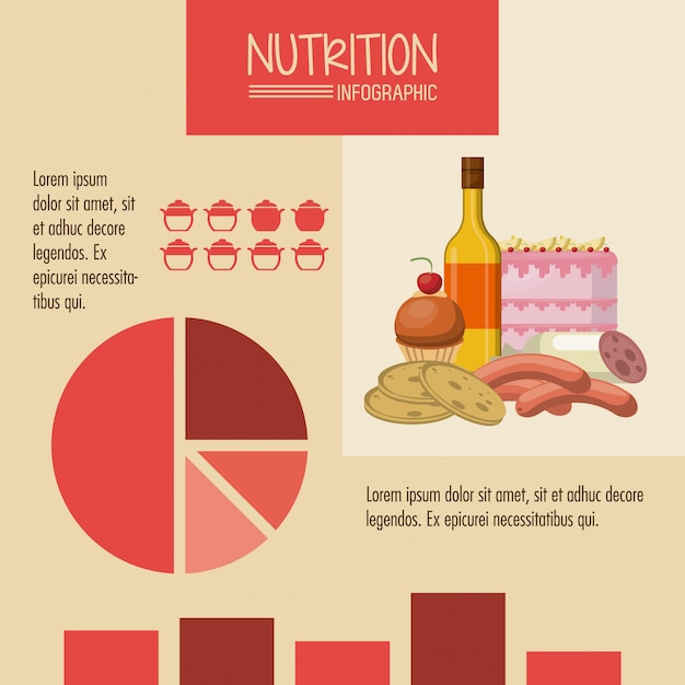 Nutrition and food red infographic 