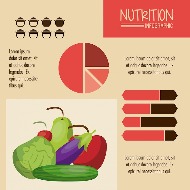 Nutrition and food red infographic