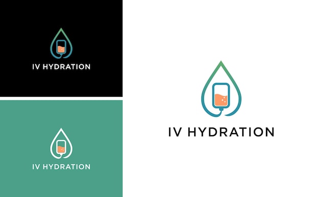 nutritive IV hydration logo infuse liquid for medical spa vector design