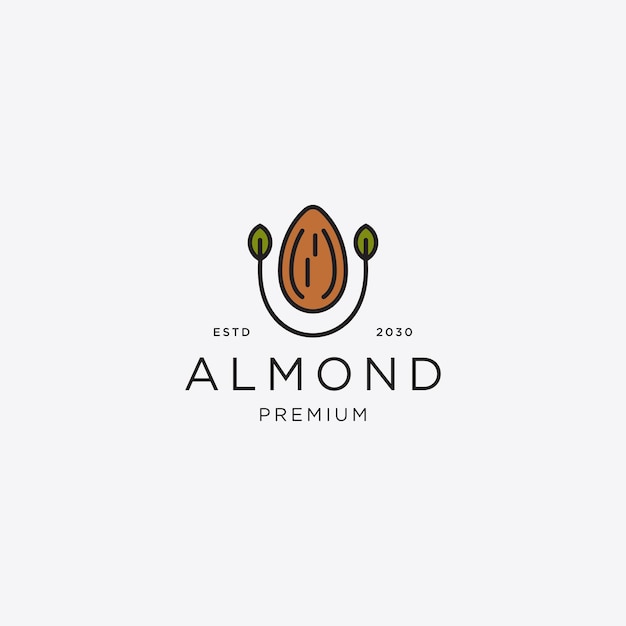 Nuts almond logo design template