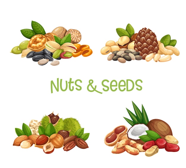 Nuts, seeds and grains banners