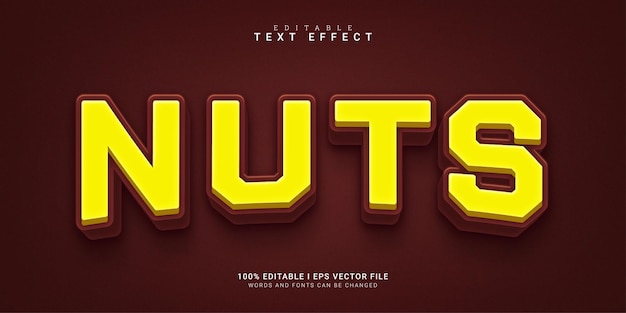 Nuts text editable text effect