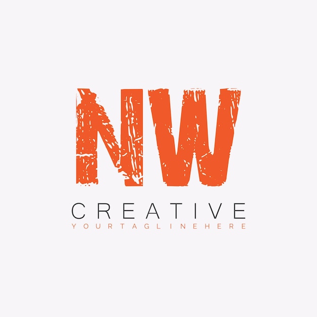 Vector nw initial monogram logo with letter creative design