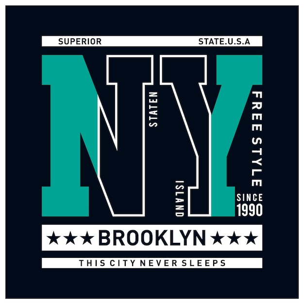 Ny Brooklyn typography design t shirt vector