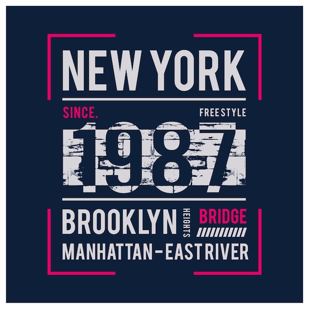 Ny brooklyn typography graphic design for print t shirt