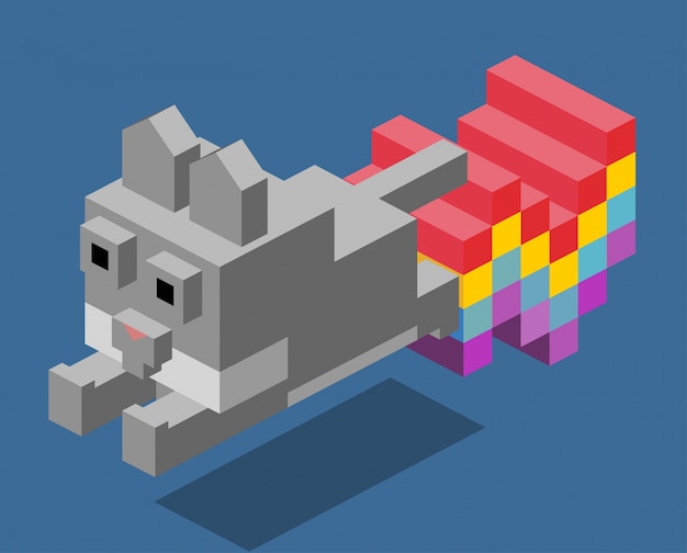 Nyan Cat 3D Pixelate