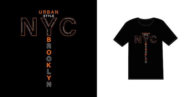 NYC Brooklyn futuristic stylish typography t shirt and apparel design for print.