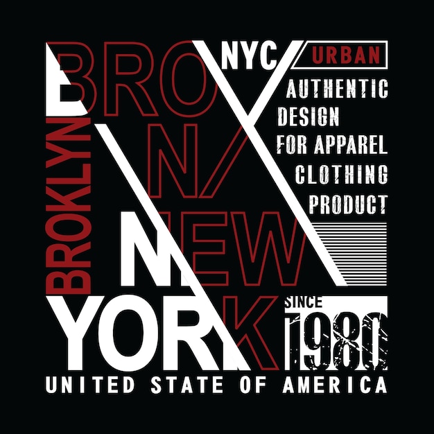 Nyc brooklyn typography for print illustration t shirt vector art vintage