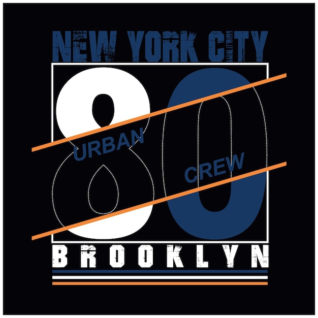 Nyc brooklyn typography for print illustration t shirt vector art vintage