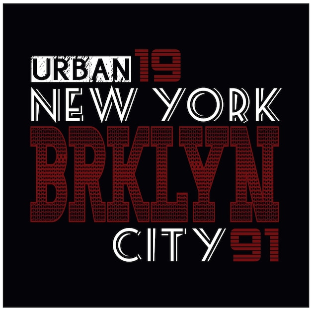 Nyc brooklyn typography for print illustration t shirt vector art vintage